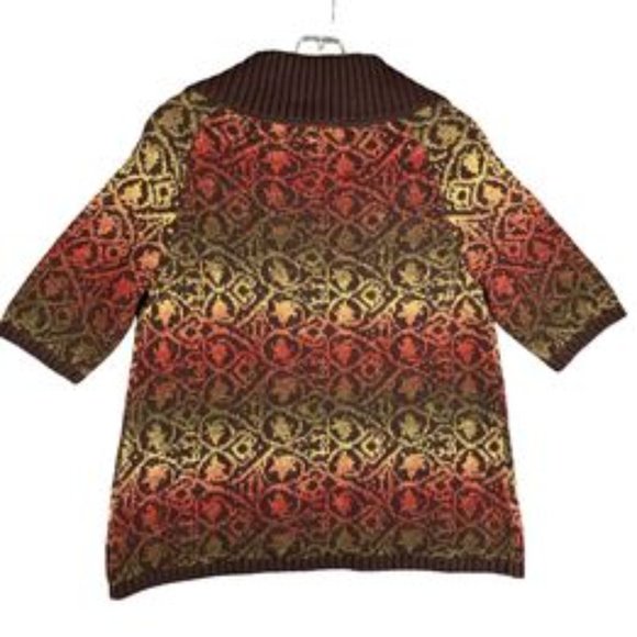 DKNY Jeans Brown Ombre Single Button Cardigan Sweater Shrug Mid Sleeve O… - Picture 2 of 4